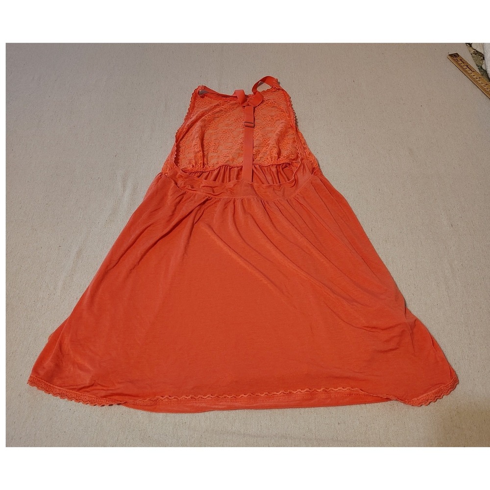 Victoria's Secret Lace Halter‎ Chemise Nightie Lingerie Coral Size Large K - Picture 6 of 9